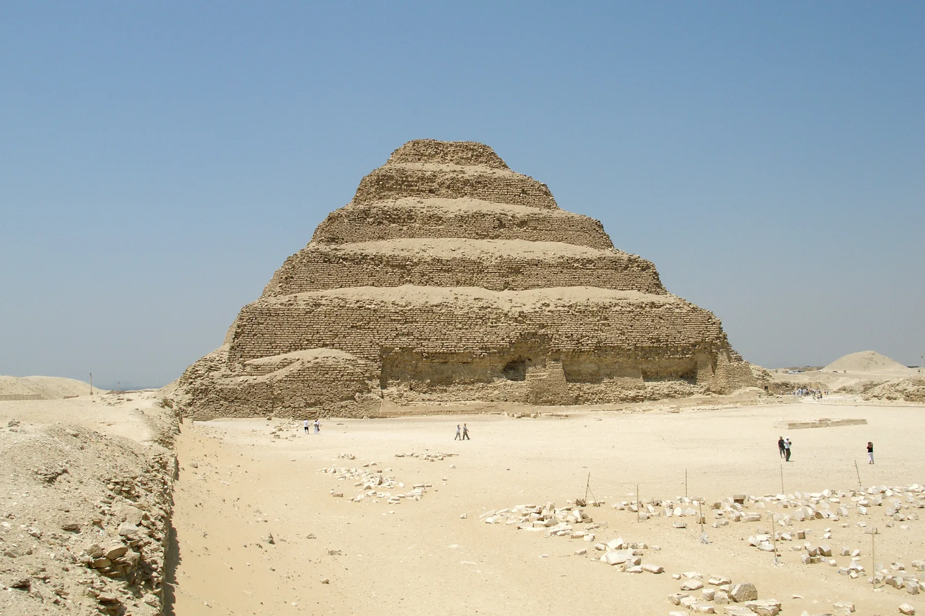 Step Pyramid of Djoser at Saqqara under a clear sky